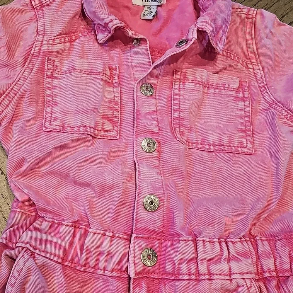 Steve Madden Denim Pink Kids Romper Size 7